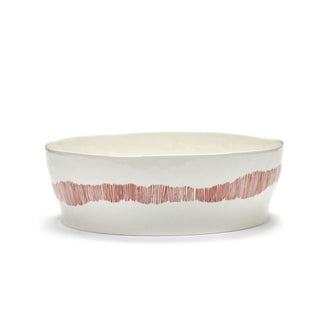 Serax Feast bowl diam. 11 7/32 inch white swirl - stripes red - Buy now on ShopDecor - Discover the best products by SERAX design