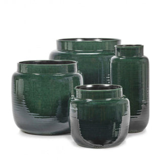 Serax Glazed Shades flower pot M dark green h. 11 inch - Buy now on ShopDecor - Discover the best products by SERAX design